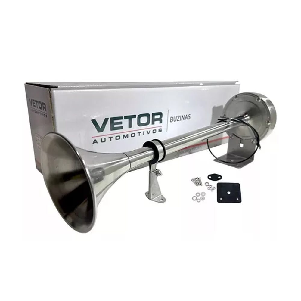 Buzina Náutica Inox 12v 100% Elétrica Lanchas Veleiros Iates