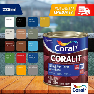 Tinta Esmalte Coralit Madeira e Metais Ultra Resistivo 225ml em Oferta na Shopee