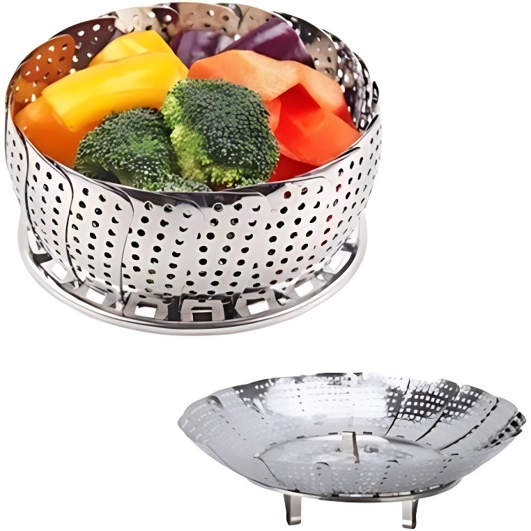 Kit 2 Cesto Cesta De Cozimento 26X6,5CM Retrátil Adaptável Em Qualquer Panela A Vapor Aço Inox Cozinha Legumes Verduras Frutas em Oferta na Shopee