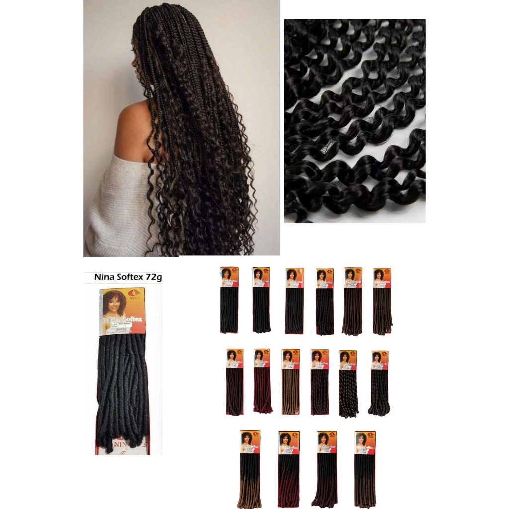 CHEREY  Cabelo Cacheado Nina Softex Original Crochet Maravilhoso 70g