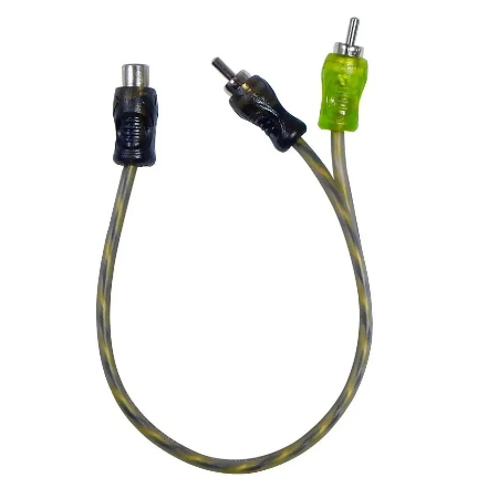 Cabo RCA Y Technoise Injetado Anti Ruido 2 Machos 1 Femea Som Automotivo Carro Serie 200