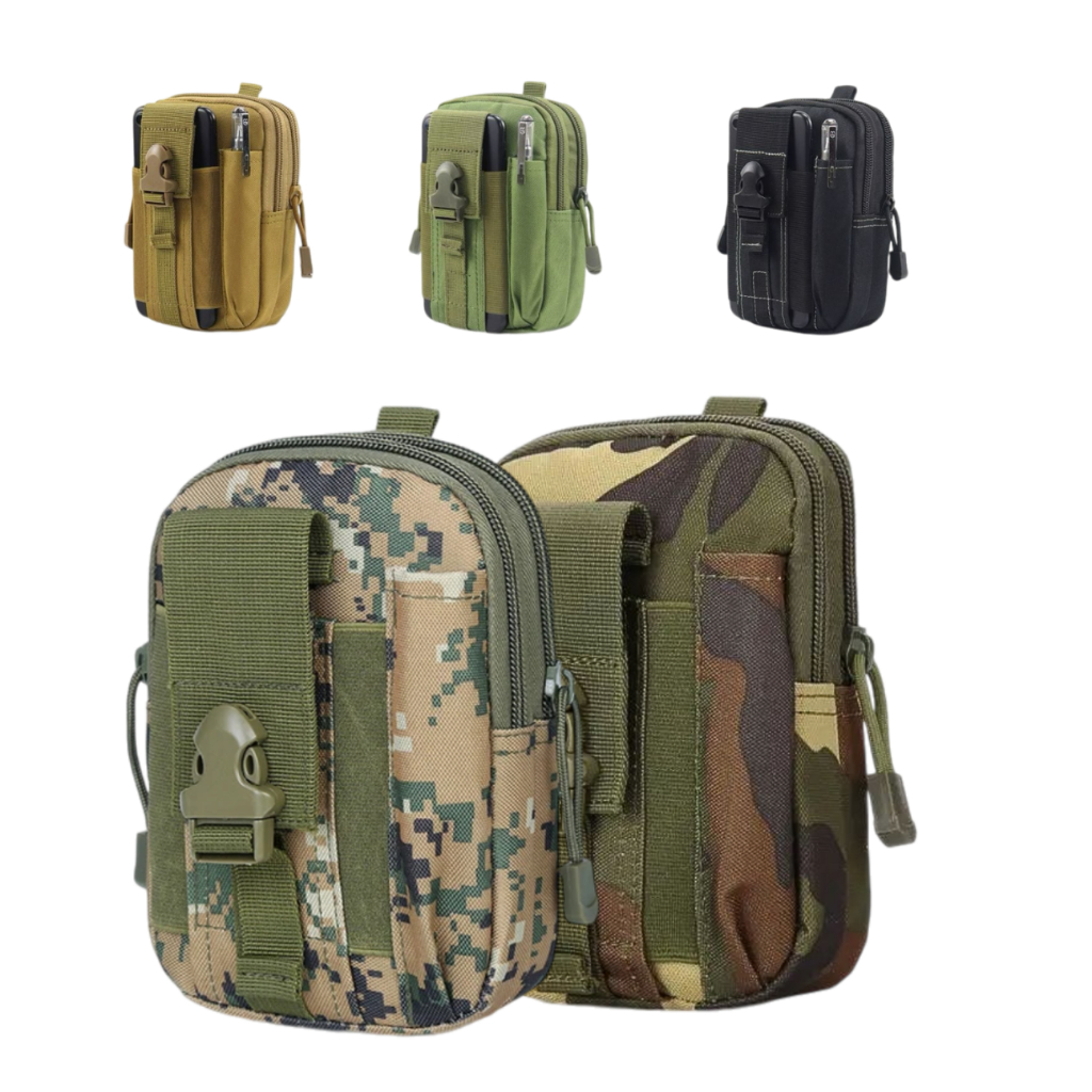 Mini Bolsa Porta Objetos Pochete Militar Lisa de Cinto Caminhada Trilha