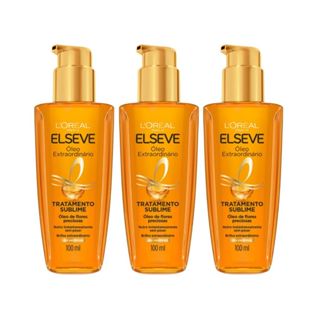 Kit 3 Óleos Extraordinarios para Cabelos Elseve Loreal Paris, 100ml em Oferta na Shopee