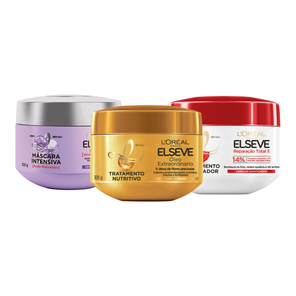 Kit Cronograma Capilar L'Oréal Paris Elseve em Oferta na Shopee