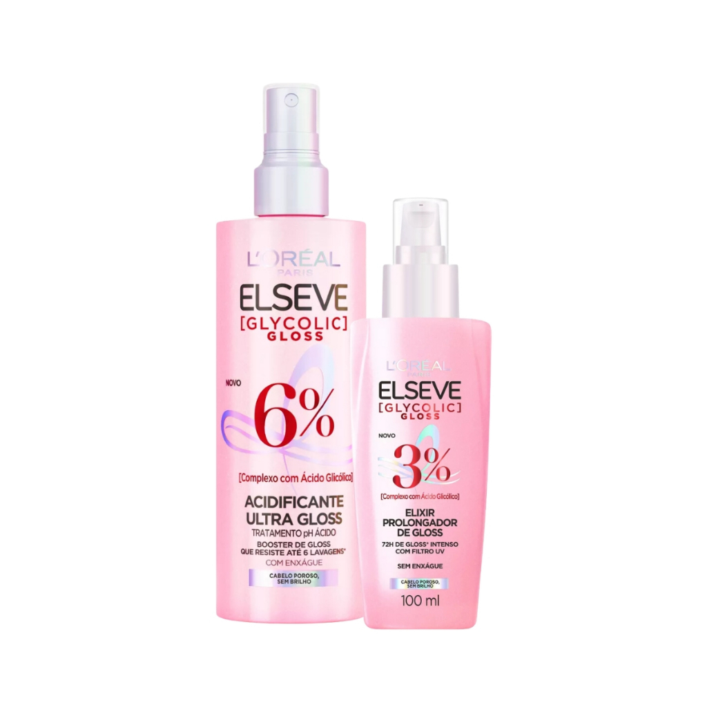 Kit L'Oréal Paris Elseve Acidificante Glycolic Gloss 200ML + Sérum Glycolic Gloss