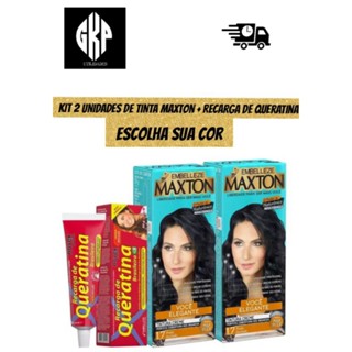 KIT 2 TINTA MAXTON + RECARGA DE QUERATINA 80G ( ESCOLHA SUA COR) em Oferta na Shopee