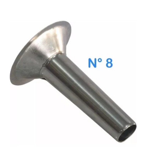 Funil EmFunil Em Inox N° 8 Para Moedores Carne Encher Linguiça Inox N° 8 Para Moedores Carne Encher Linguiça