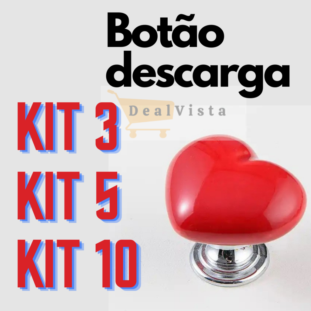 KIT Botão de Descarga Vaso Sanitário Puxador de Armário Decoração Criativos