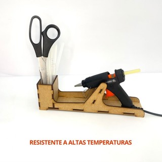 Suporte para cola quente en MDF desmontado