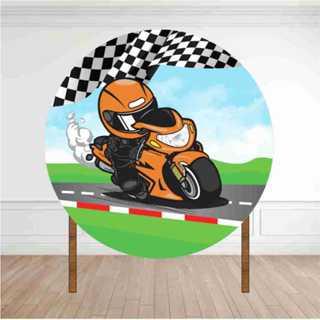 Painel de Festa Moto race Tecido Poliéster Sublimado com elástico em Oferta na Shopee