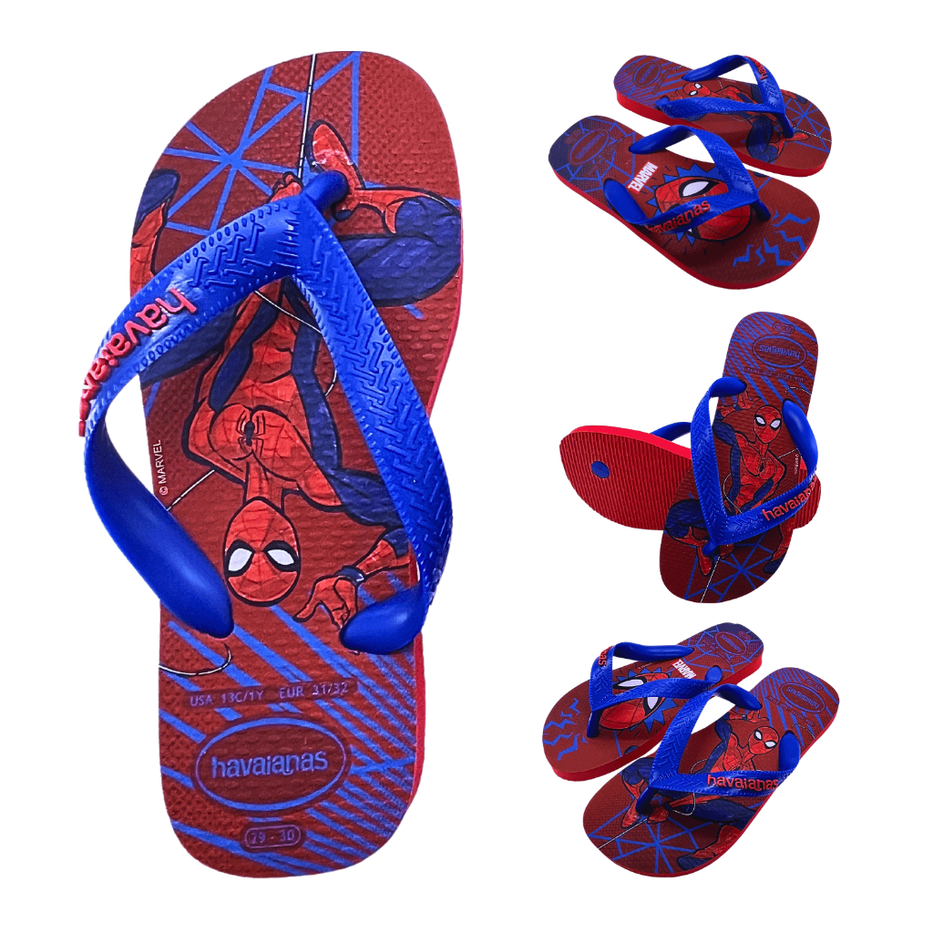 Chinelo Sandália Havaianas Kids Top Marvel II Original Menino Super Heróis Homem Aranha Desenho
