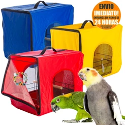 Bolsa Mochila Transporte Caixa Viagem Para Papagaio Maritaca Loro Cacatua Calopsita Rosela Red Rumped Ring Neck Aves