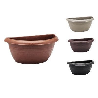Kit 2 Vasos Greco de Parede Meia Lua 3,3 Litros Em Plástico Para Plantas Flores e Decoração