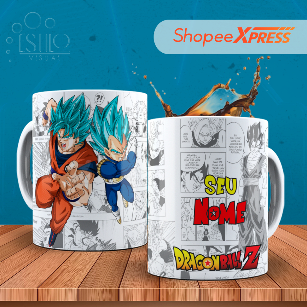Caneca Anime Dragon Ball Personalizada Com SEU NOME em Oferta na Shopee