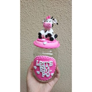 Pote Decorado em Biscuit Vaquinha Leite em Oferta na Shopee