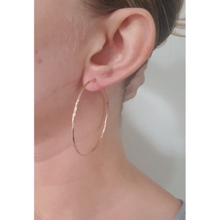 Par brinco aro 5.3cm grande banhado ouro rose