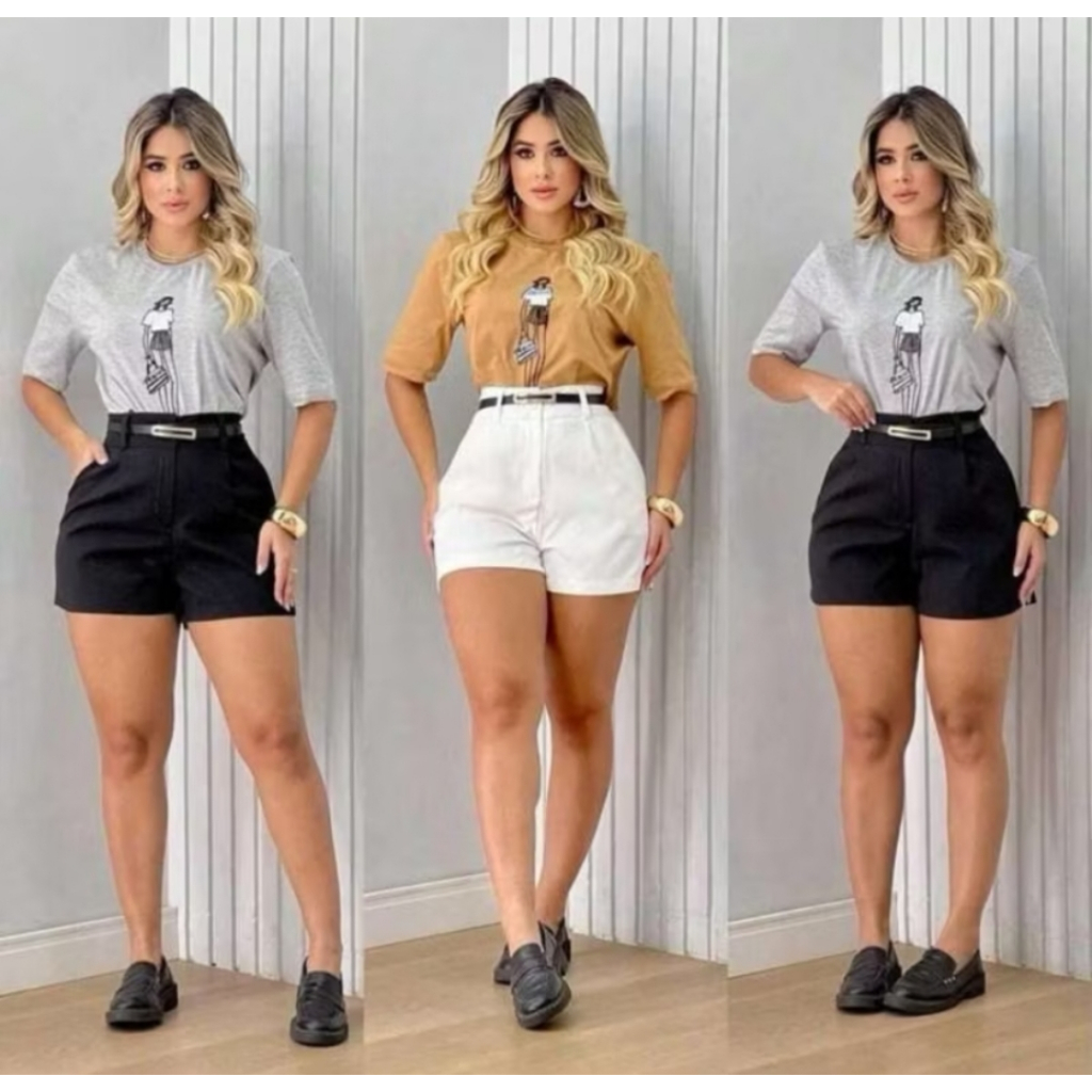Short Zara Alfaiataria feminino com cinto super tendência