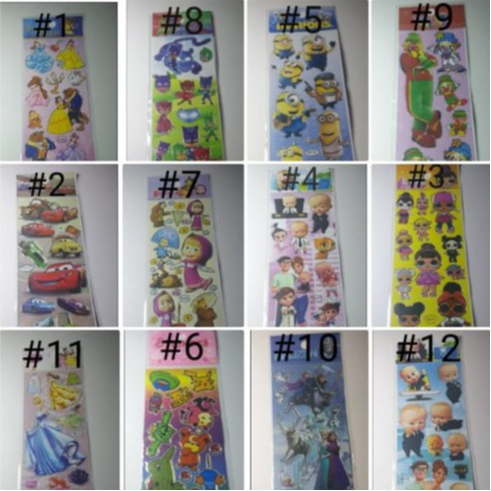Adesivos de personagens infantil/Cartela unidade