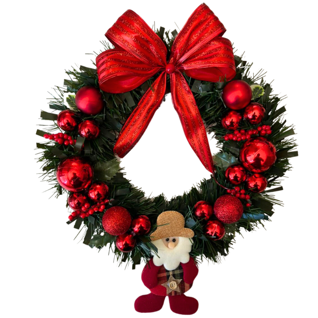Guirlanda De Natal Enfeite De Porta Natalino Pendurar Decoração Papai Noel