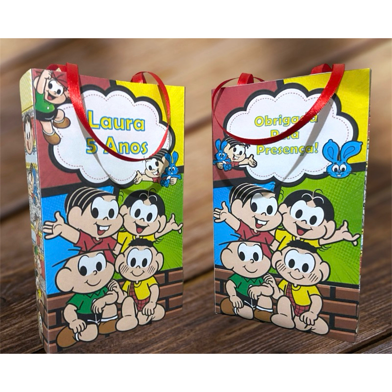 Sacolinha personalizada Turma da Mônica 15 unidades