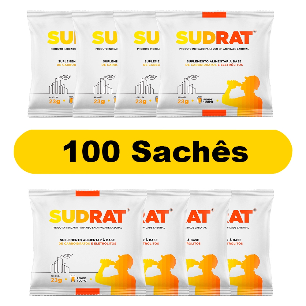 Repositor Hidroeletrolítico Isotônico Em Pó Sudrat 100 Sachês De 23g Cada (Repositor Energético)