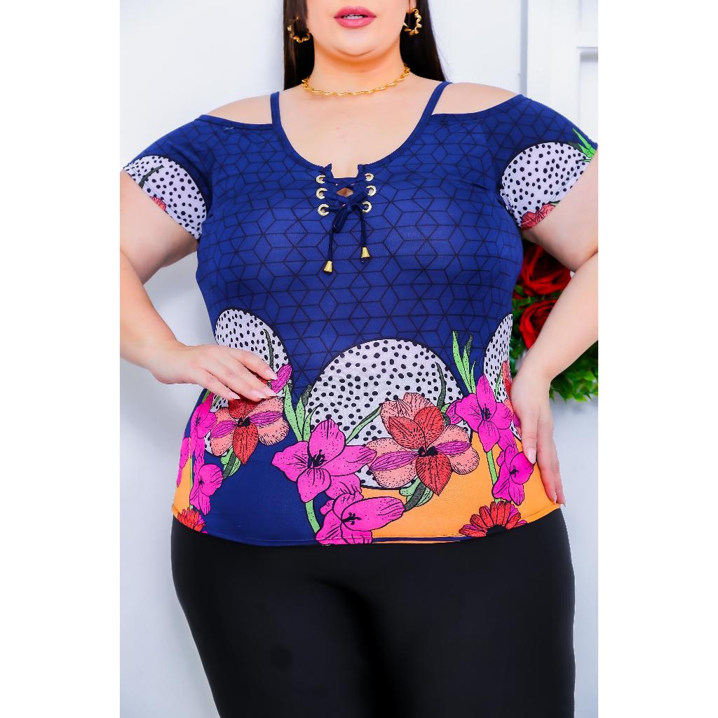 Blusa plus size ciganinha Alça fina malha fria verão