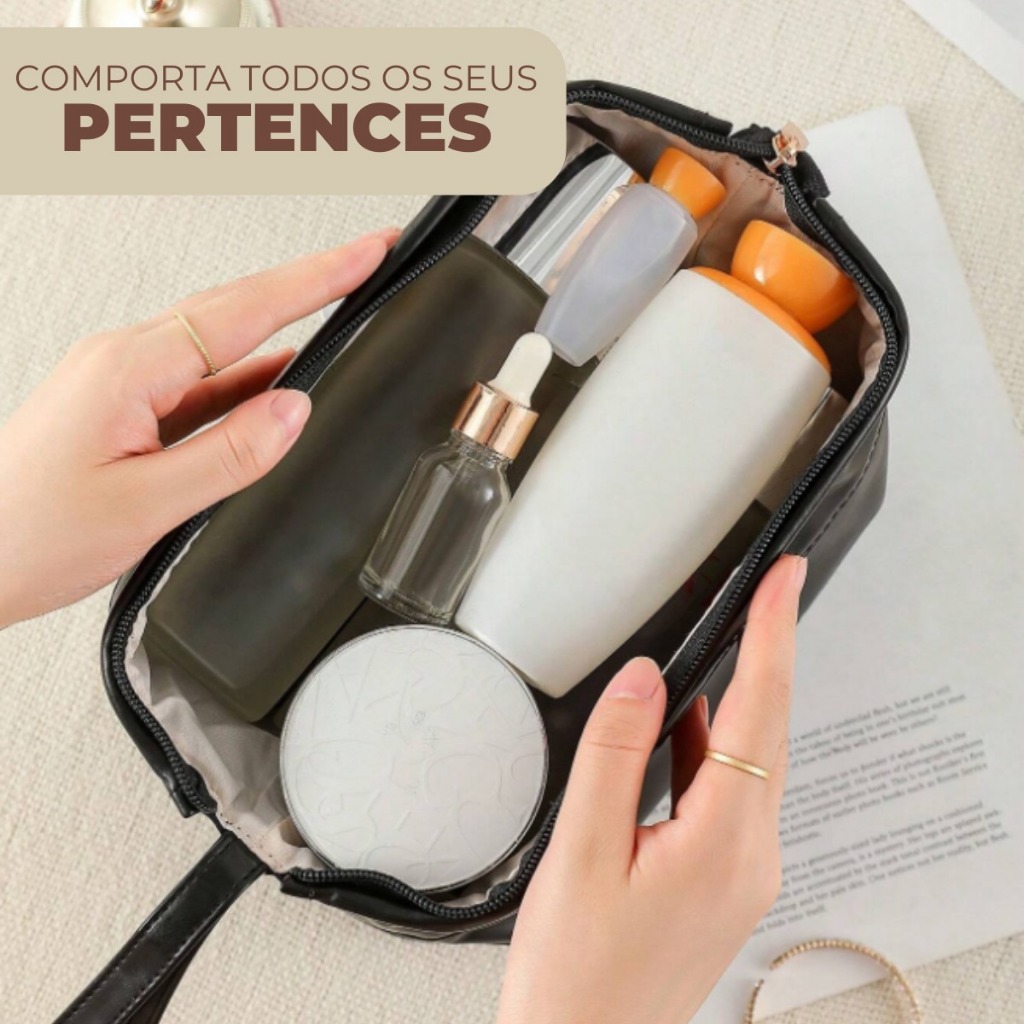 Detalhes do Bolsa Necessaire Feminina Maquiagem Porta Pincel Mala Viagem Bag Make Skin Care Organizadora Grande