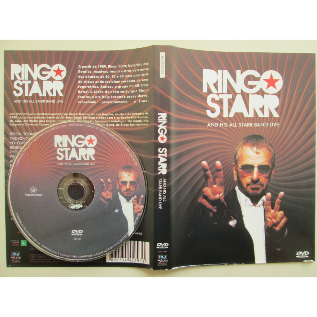 DVD -THE BEATLES / RINGO / Ringo Starr / And His All Starr Band Live / No Estojo Original Transparente / Midia do DVD Impecável + Encarte Principal / Impecável