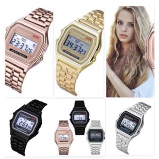 Relógio Retrô Wr Preto Prata Rose Dourado Digital Led Vintage em Oferta na Shopee