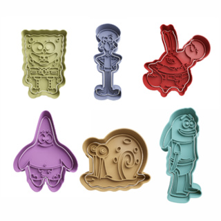 Kit 6 Cortador de bolacha Cortador de Cookie Cortador  de Pasta Cortador Massinha do Bob Esponja em Oferta na Shopee