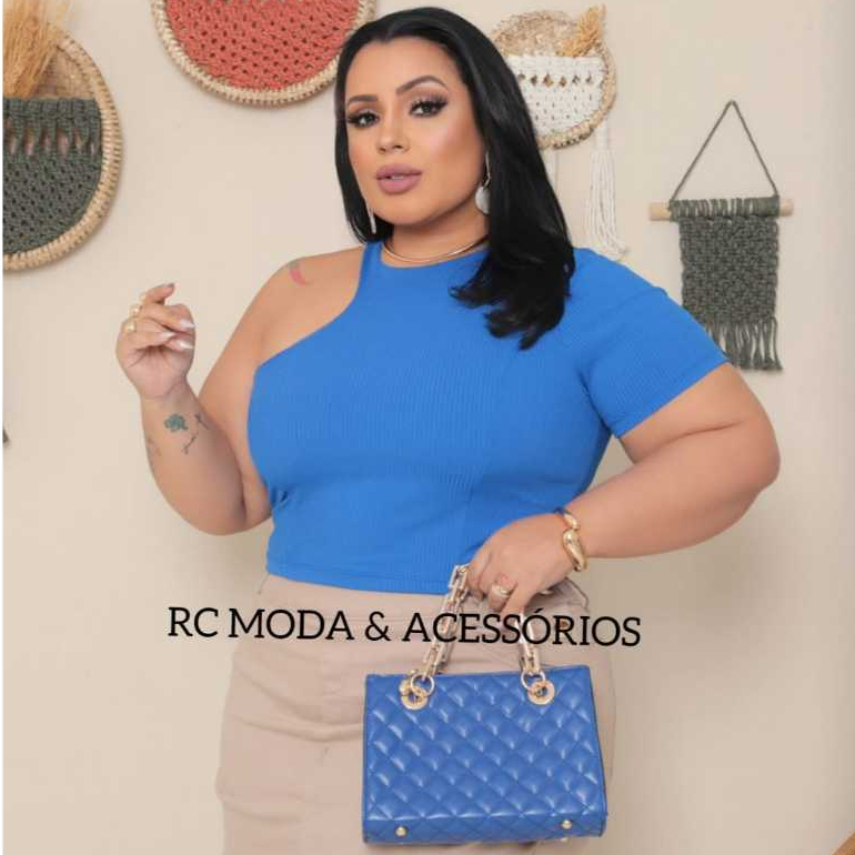 Blusinha Elegante Blusa Cropped Feminino Plus Size Canelada Um Ombro Mula Manca Elegante Modelo All Curve PROMOÇÃO