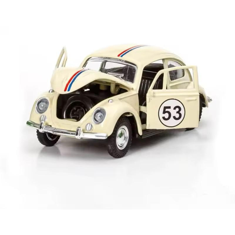 Miniatura Carro Fusca Herbie fusquinha Coleção Escala 1/32, Pneus em Borracha e Rodas Originais