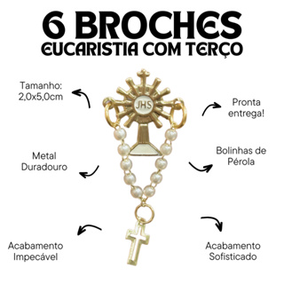 6 Broches de Eucaristia Com Terço Pérola: Para Quem Valoriza a Tradição e a Fé em Oferta na Shopee