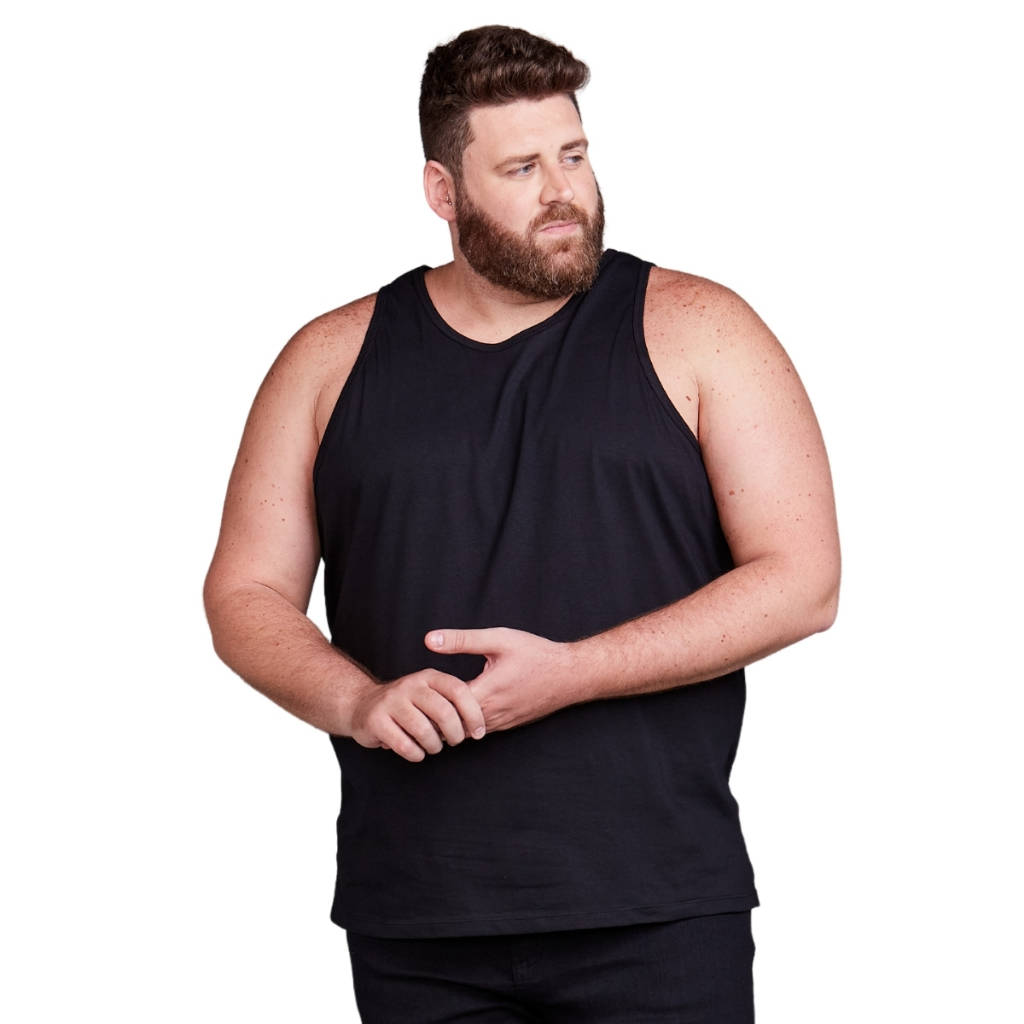 Camisa Regata Lisa  Masculina Plus Size em Oferta na Shopee