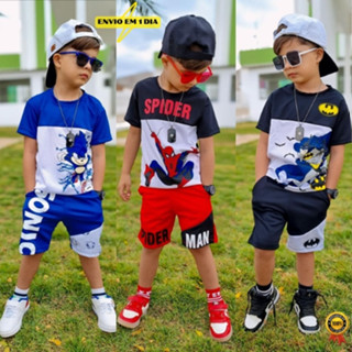 conjunto infantil de menino bermuda e camisa masculina juvenil dryfit lançamento