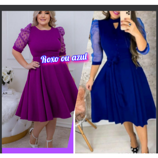 Vestido Plus Size Moda Evangélica Gospel Jovem Rodado Tule Godê