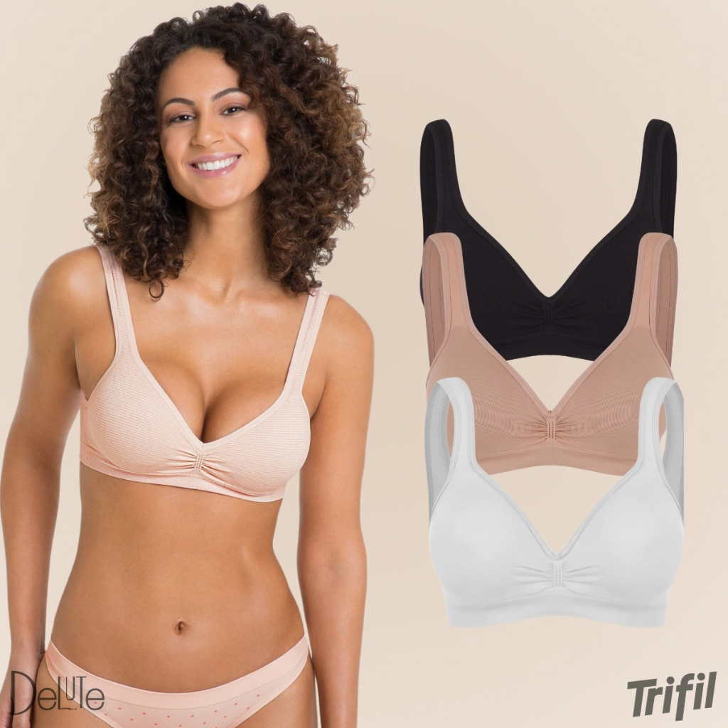Kit Com 3 Top Sutia Trifil Daily Com Bojo Modelo Sem Costura E Sem Aro - Women Clothes
