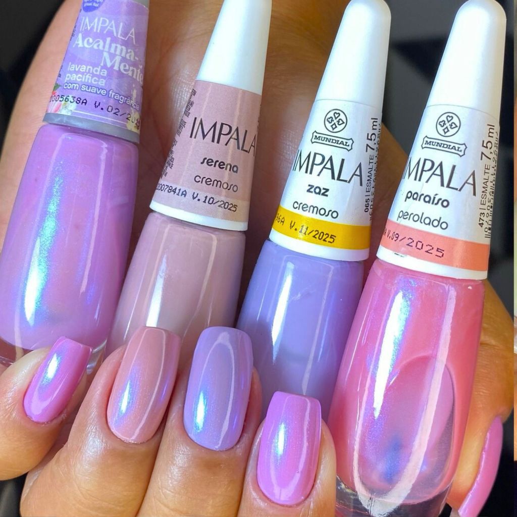 Impala Kit 4 Esmaltes Tons Lilas Roxos Esmalte Perolado em Oferta na Shopee