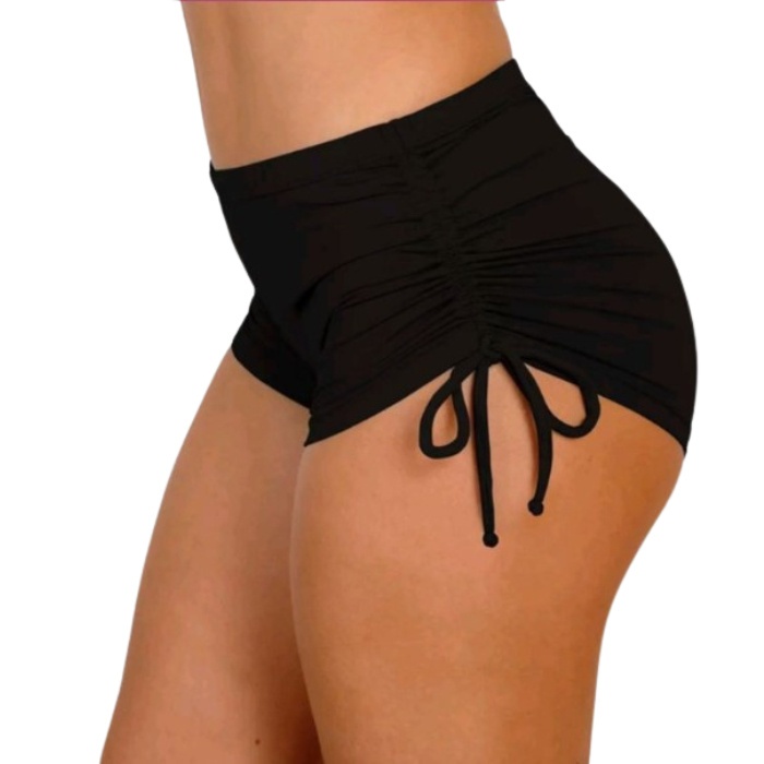 Calcinha Short Biquini Sunkini Suquini Short Forrado com Ajuste Lateral para Praia Piscina Academia （Shorts praia--001）