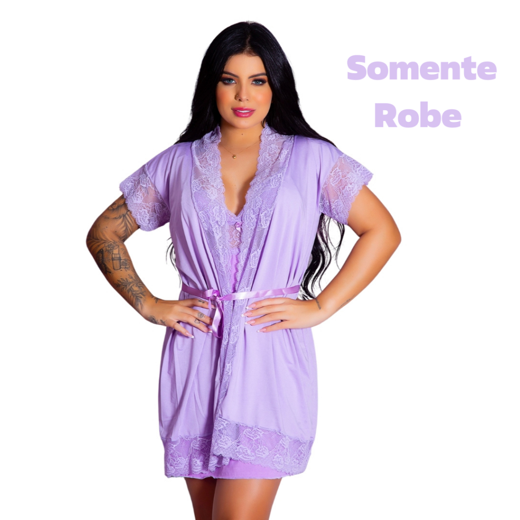 Robe Feminino Noiva Sexy Roupão de Banho Kimono Roupa de Dormir Feminina Renda Luxo em Oferta na Shopee