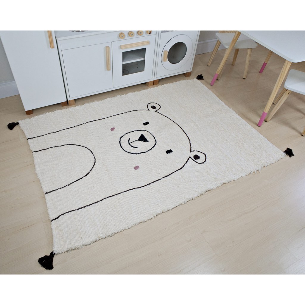 Tapete Boho Urso Infantil Quarto Bebê Aconchegante Lúdico Decoração Brinquedo Pedagógico Madeira