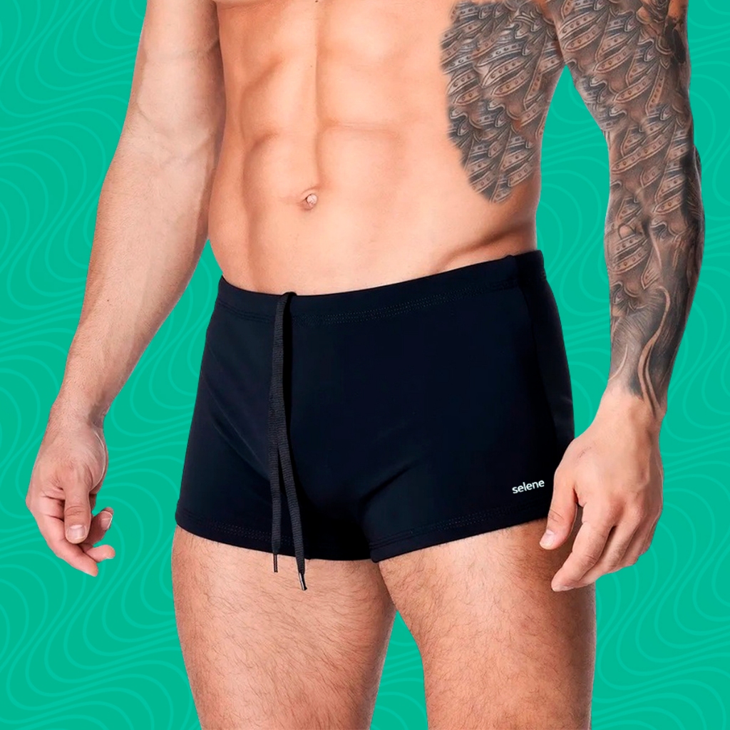 Sunga Boxer Selene Moda Praia Natação Microfibra Ajustável Proteção Uv50+ Box Confortável - Sports & Outdoors