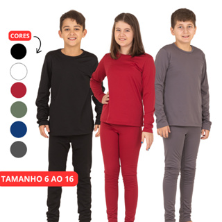 Conjunto Térmico Blusa Manga Longa e Legging Flanelada Segunda Pele Frio 6-8-10-12-14-16 Lavin Basic em Oferta na Shopee