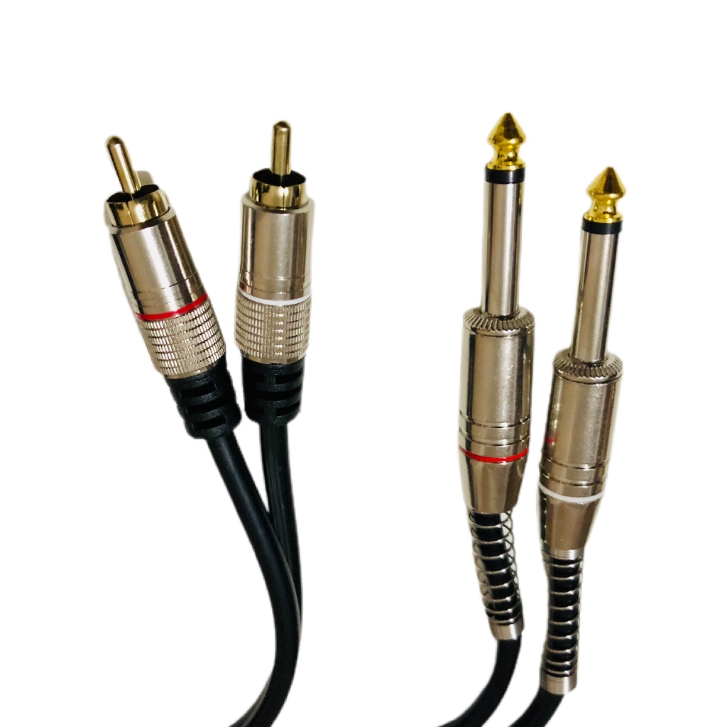 Cabo Audio Auxiliar 2 Rca X 2 P10 Mono Blindado Profissional em Oferta na Shopee