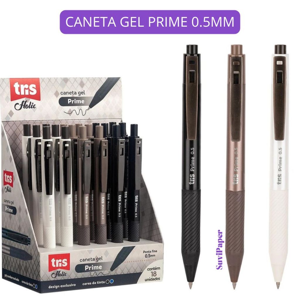 Caneta Gel Luxo 0.5mm Holic Prime Tris em Oferta na Shopee