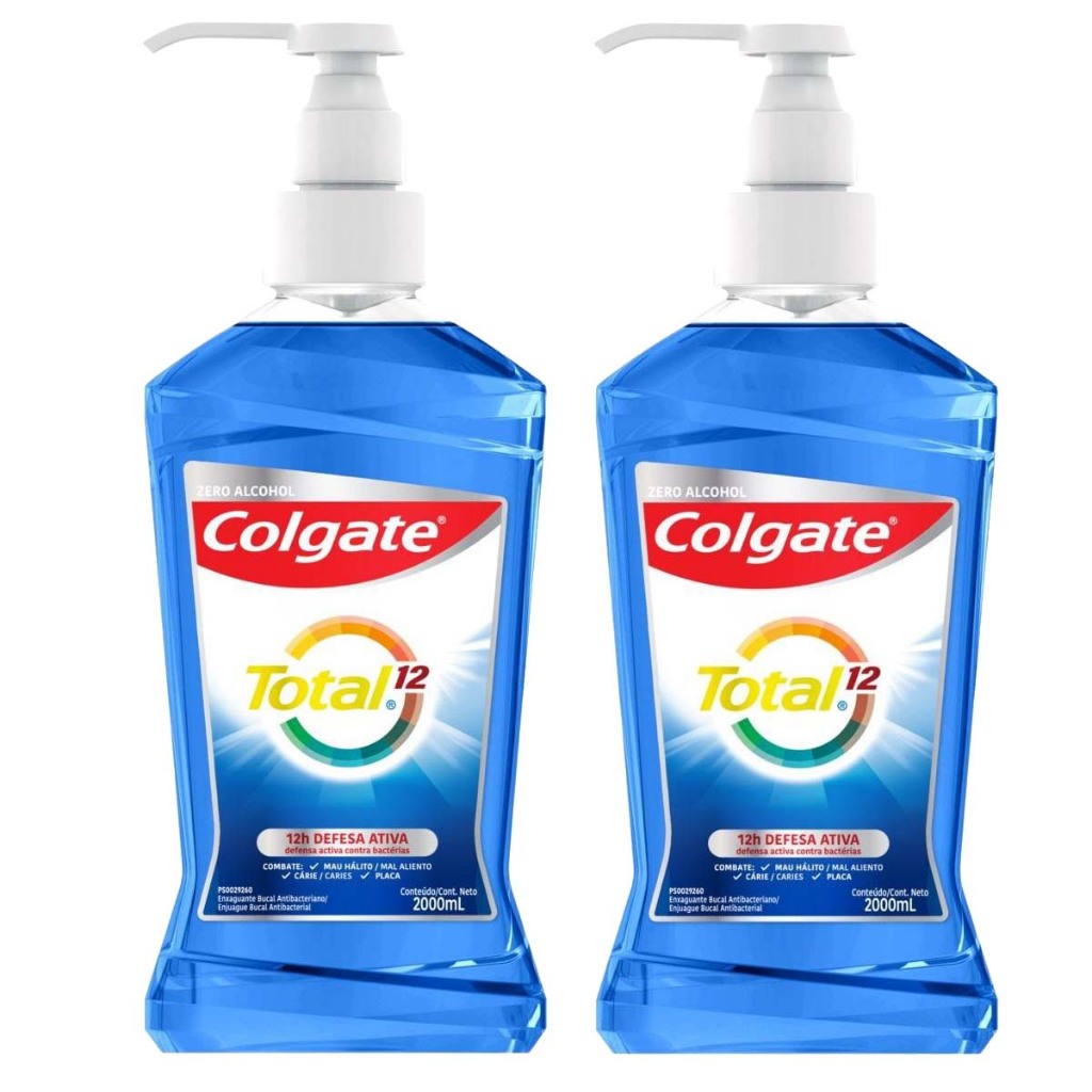 Kit Enxaguante Bucal Colgate Total Clean Mint 2L com 2 unidades em Oferta na Shopee
