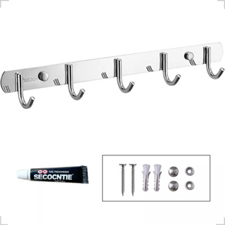Cabide Aço 5 Ganchos Em Inox 304 Toalha Roupa Bolsa Suporte em Oferta na Shopee
