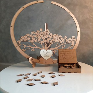 Quadro de Assinaturas Casamento Redondo Árvore em Oferta na Shopee