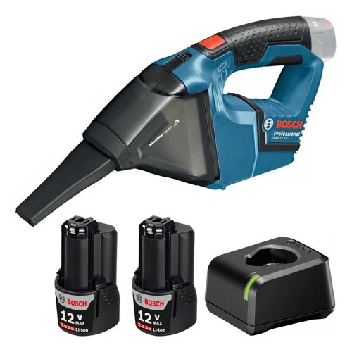 Aspirador Pó Sem Fio Bosch GAS 12v + 2 Baterias 2Ah + Carregador em Oferta na Shopee