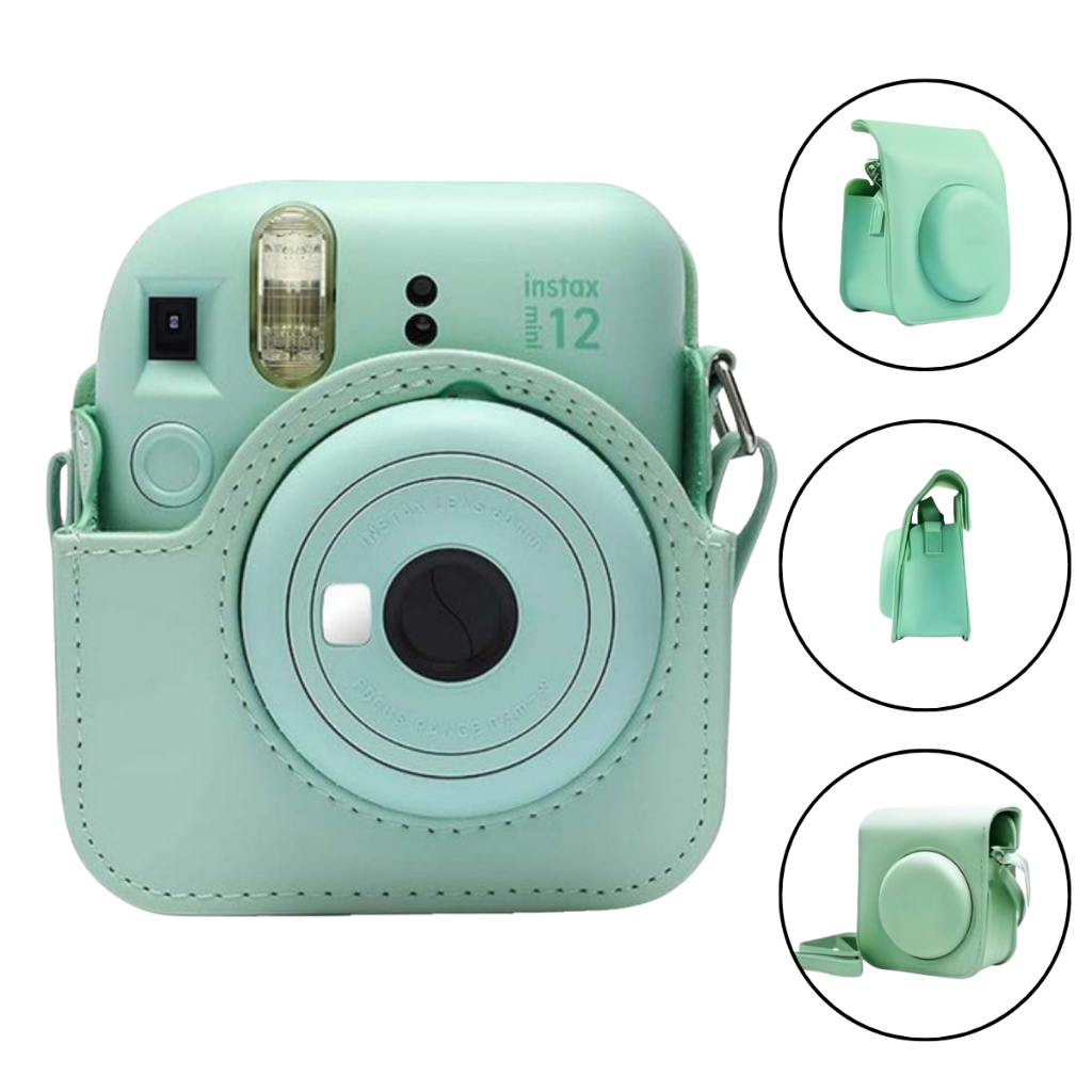 Bolsa Instax Mini 11 e 12 Groovy Verde Claro com Alça (com estampa)